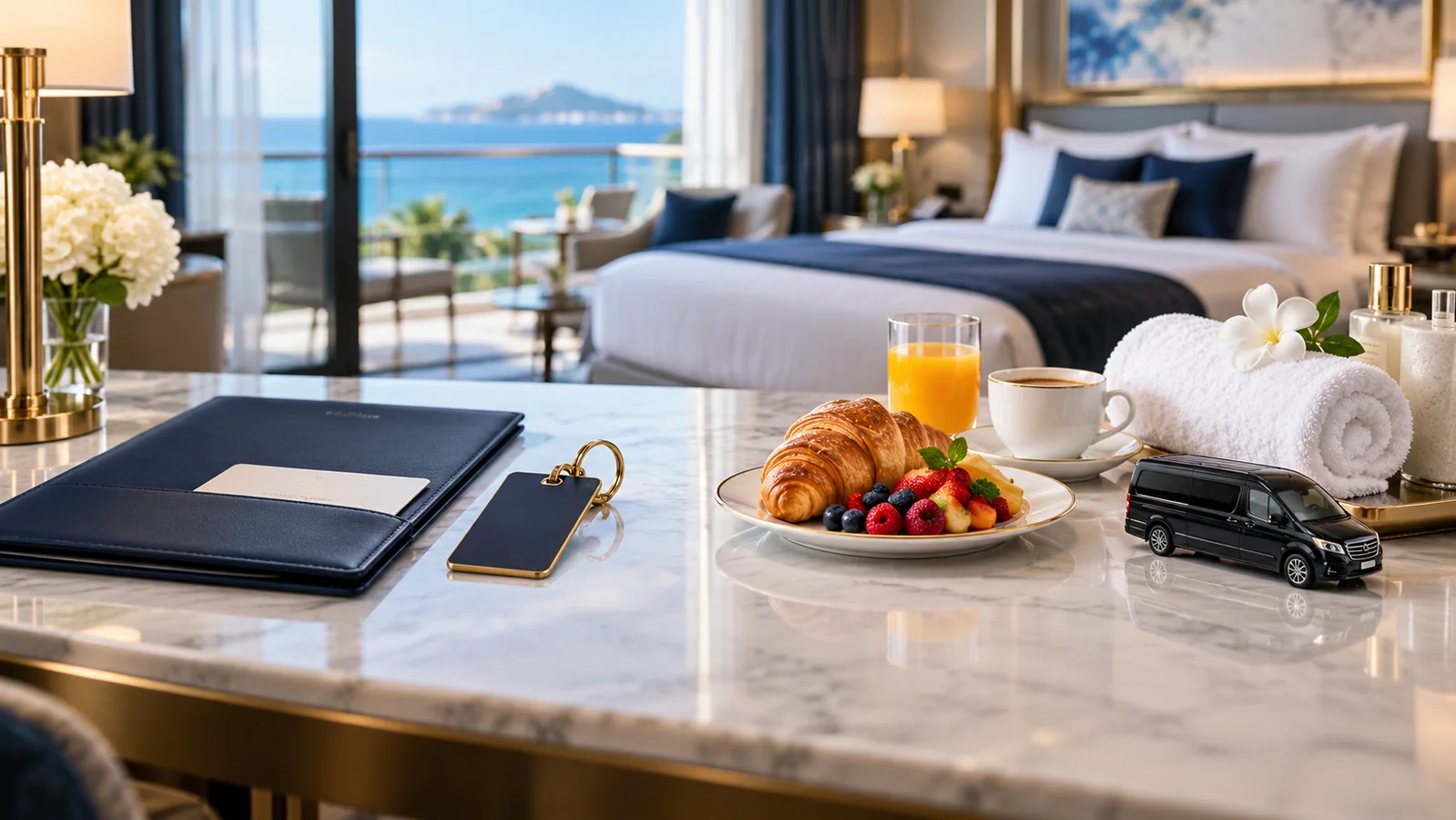 Hotel room key compared with breakfast, spa and transfer package inclusions